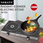 SOKANY Radiant-Cooker Electric Stove SK-224 (2400W) Electric Chula Double/সোকানি রেডিয়ান্ট-কুকার ইলেকট্রিক স্টোভ এসকে-২২৪ (২৪০০ ওয়াট) – ইলেকট্রনিক ডাবল চুলা